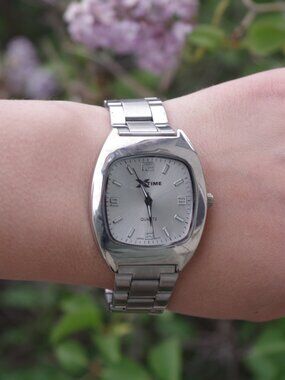 Ladies Or Men's Big X-Time Siver Plated Watch